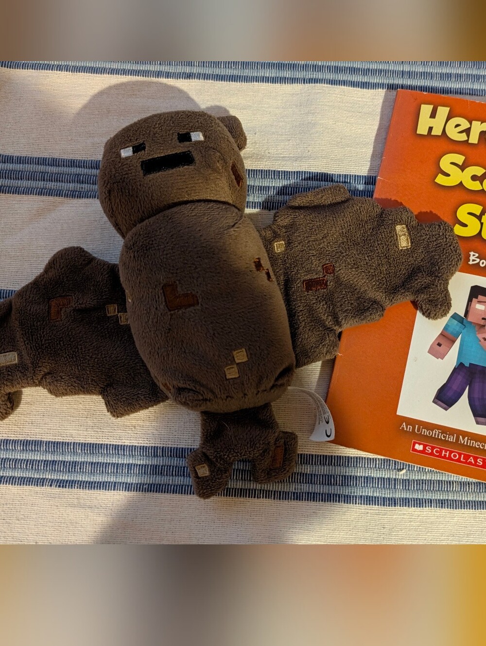 Minecraft 2014 Minecraft Brown Bat Plush Stuffed Toy 6” and Herobrine book